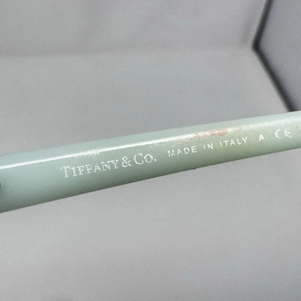 Tiffany & Co. Silver Metal Teal Accent Temple Eyeglass Frames 52-16-135